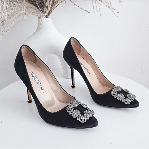 MANOLO BLAHNIK ハンギシ　黒　37.5 楽天市場】MANOLO BLAHNIK マノロブラニク パンプス HANGISIFLAT
